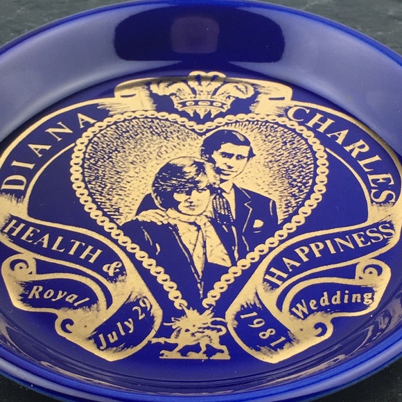 Princess Diana Portmeirion Blue & Gold Plate 4.5” - Picture 2 of 8